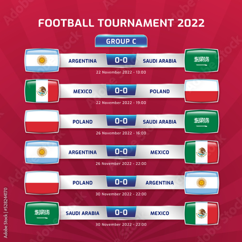 Scoreboard broadcast sport soccer and football championship tournament GROUP C