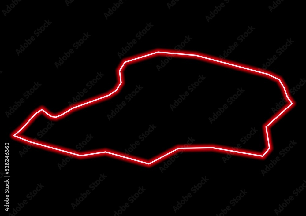 Red glowing neon map of Sopron Hungary on black background. Red glowing neon map of Sopron Hungary on black background.