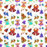 Digital colorful pattern with Christmas decorations With transparent layer