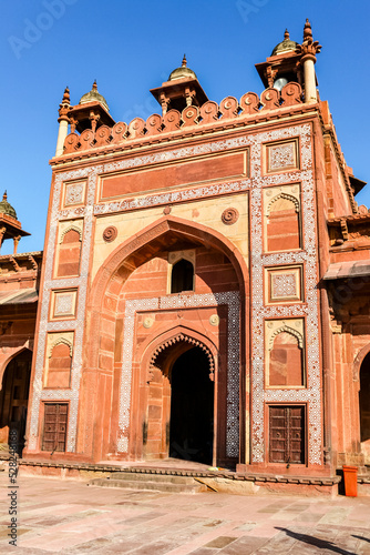 Exterior entrance gate of Jama Masjid mosque in Fatehpur Sikri, Agra, Uttar Pradesh, India, Asia