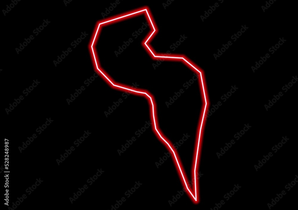 Red glowing neon map of Tarrafal de São Nicolau Cape Verde on black background. Red glowing neon map of Tarrafal de São Nicolau Cape Verde on black background.
