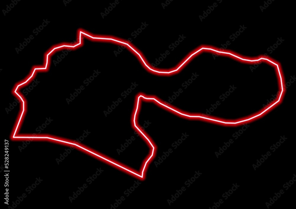 Red glowing neon map of Tehran Iran on black background. Red glowing neon map of Tehran Iran on black background.