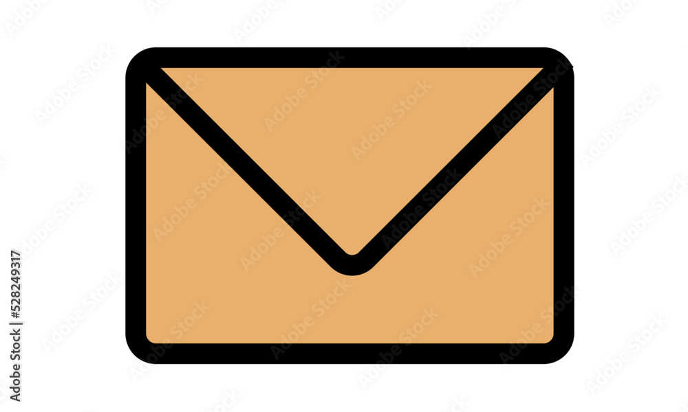 yellow envelope icon black line  