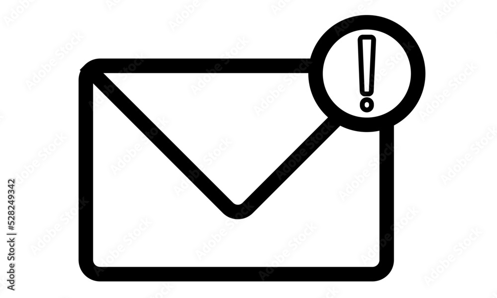 envelope icon black line exclamation envelope icon black line exclamation