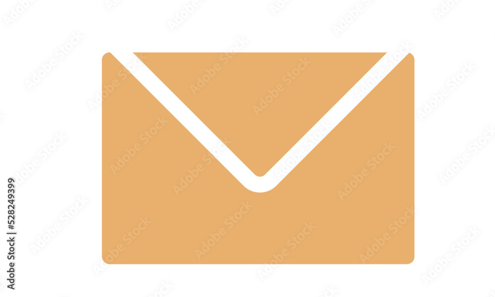 illustration of an envelope yellow white line illustration of an envelope yellow white line