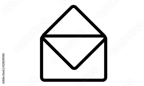 open envelope icon black line