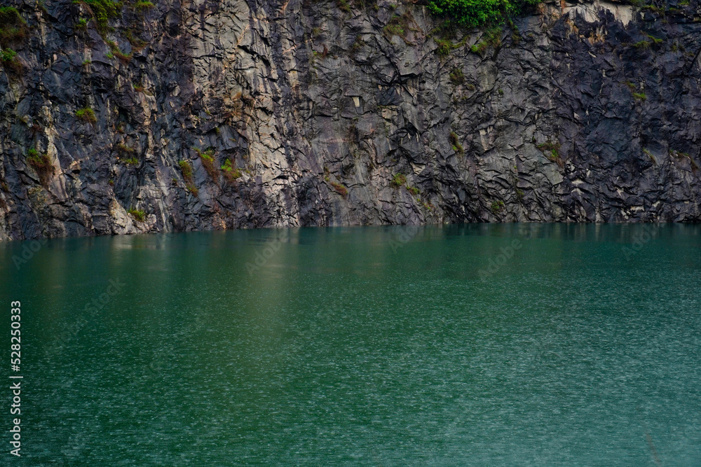 Pond formed in a given up quarry