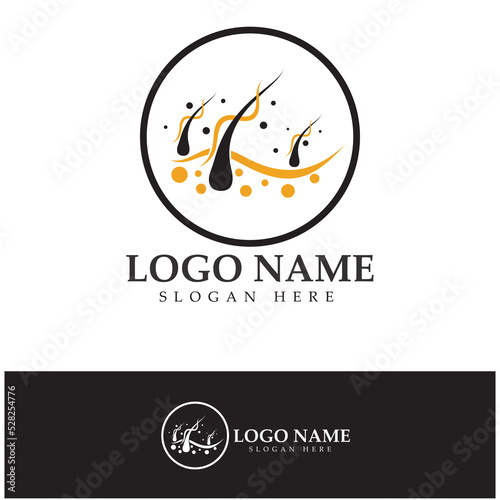 Hair treatment logo hair transplantation logo,removal logo vector image design illustration