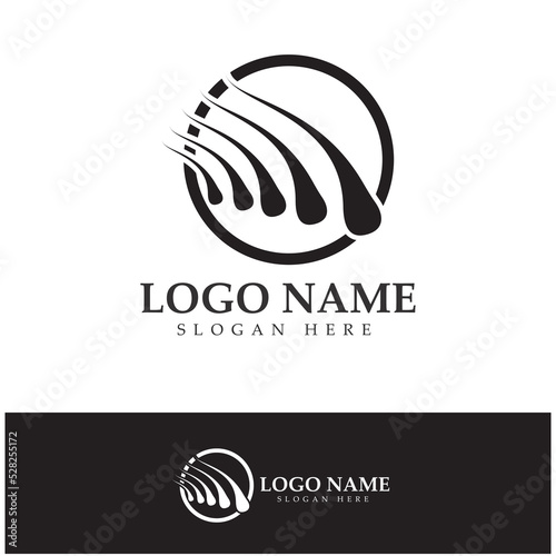 Hair treatment logo hair transplantation logo,removal logo vector image design illustration