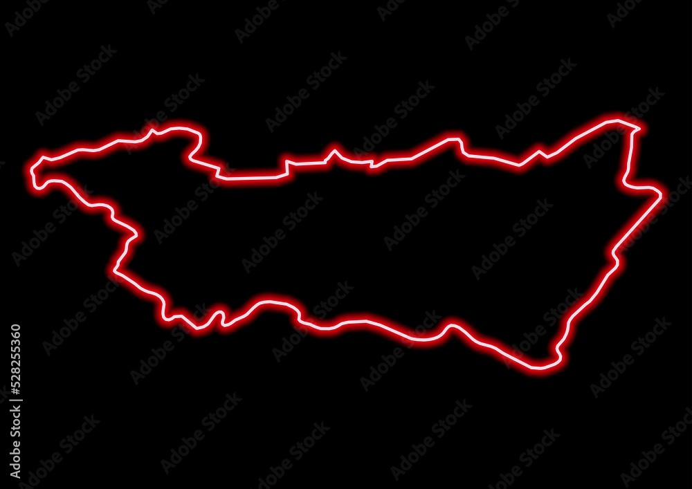 Red glowing neon map of Vosges France on black background. Red glowing neon map of Vosges France on black background.