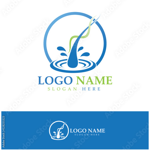Hair treatment logo hair transplantation logo,removal logo vector image design illustration