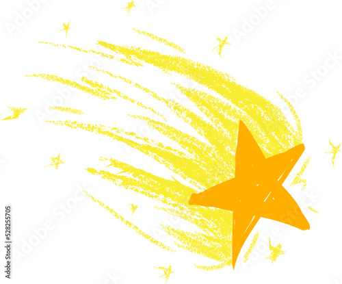 Hand Drawn Shooting Star - Vector Illustration