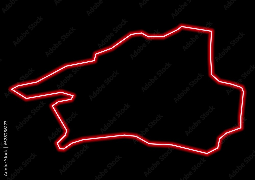 Red glowing neon map of West Lothian United Kingdom on black background. Red glowing neon map of West Lothian United Kingdom on black background.