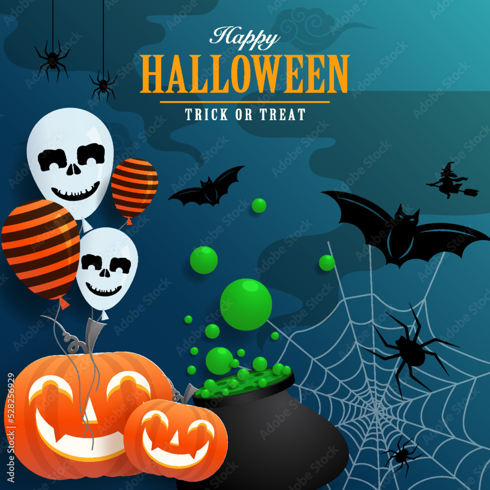 Obraz premium Happy halloween background template with pumpkin. 
