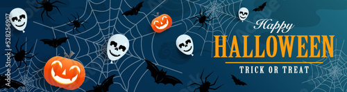 Happy halloween background template with pumpkin.
