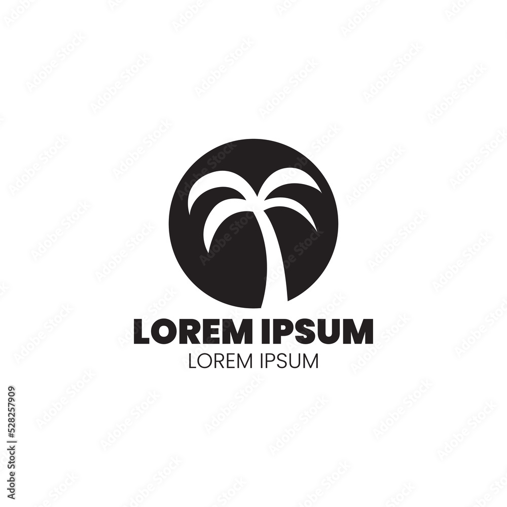 Silhouette Palm Logo. minimalist logo. simple logo. vector Silhouette Palm Logo. minimalist logo. simple logo. vector