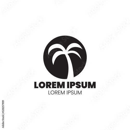 Silhouette Palm Logo. minimalist logo. simple logo. vector