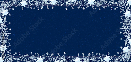 雪の結晶　フレーム　水色　背景　青　ダスト（青）