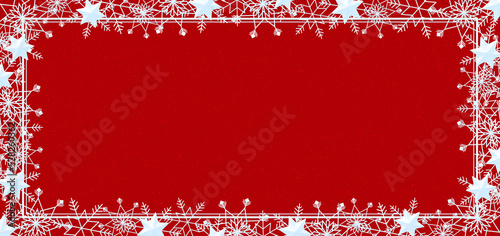 雪の結晶　フレーム　水色　背景　赤　ダスト（赤）