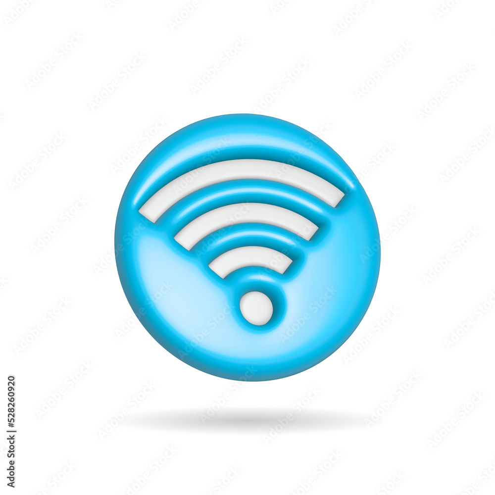 3d rendering wifi radio signal icon. Illustration with shadow isolated on white. 3d rendering wifi radio signal icon. Illustration with shadow isolated on white.