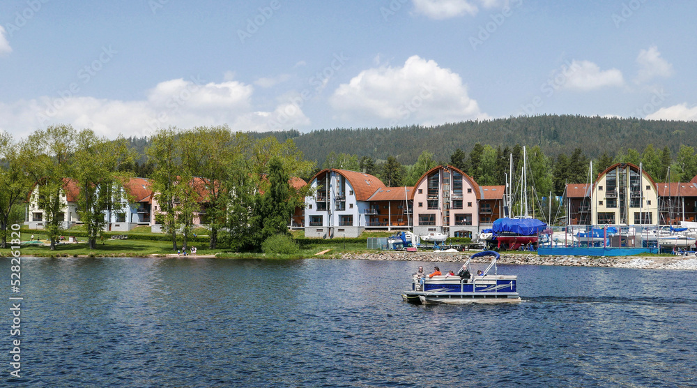 The village of Lipno on the banks of the Lipno Reservoir in South Bohemia