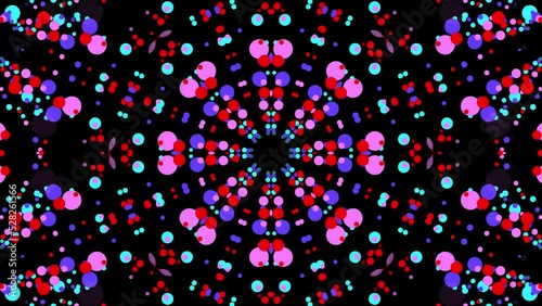Neon and pink colour SEMICIRCLE MANDALA 3D ANIMATION. TRANSPARENT ALPHA CHANNEL. Perfect 4K transition or frame for any TV show, news or movie. Best for stage design or catwalk and sacred geometry