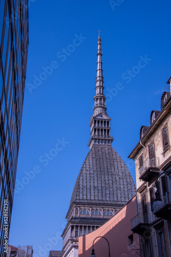 Mole Antonelliana tower, originally a synagogue, now the National Museum of Cinema in Turin, Italy photo