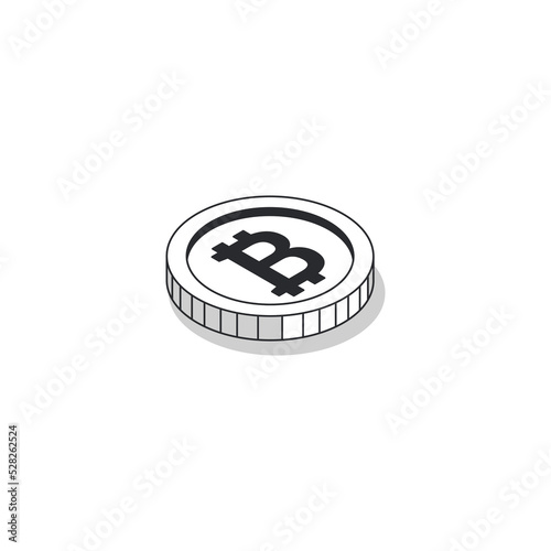 Bitcoin 3D isometric modern illustration