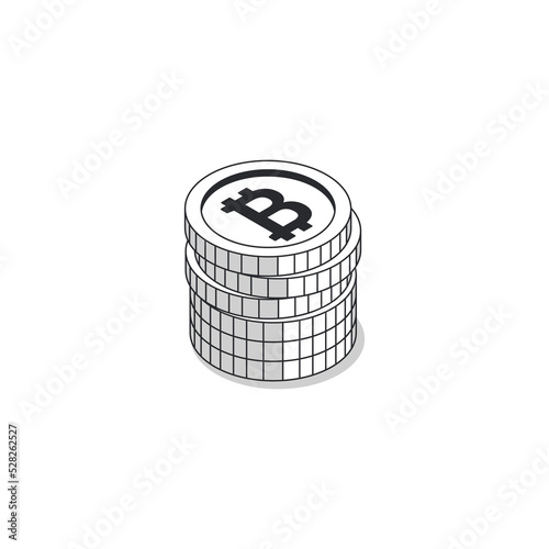Bitcoin 3D isometric modern illustration