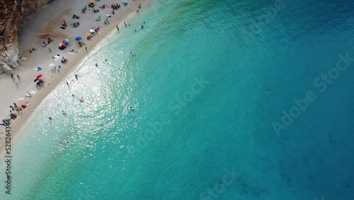 Blue beach view in greece