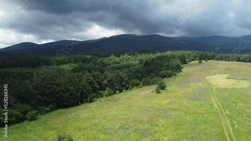 landscape with mountains and clouds