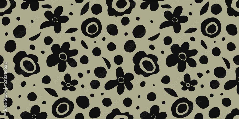 Fototapeta premium Floral illustration background. Seamless pattern.Vector. 花のイラストパターン