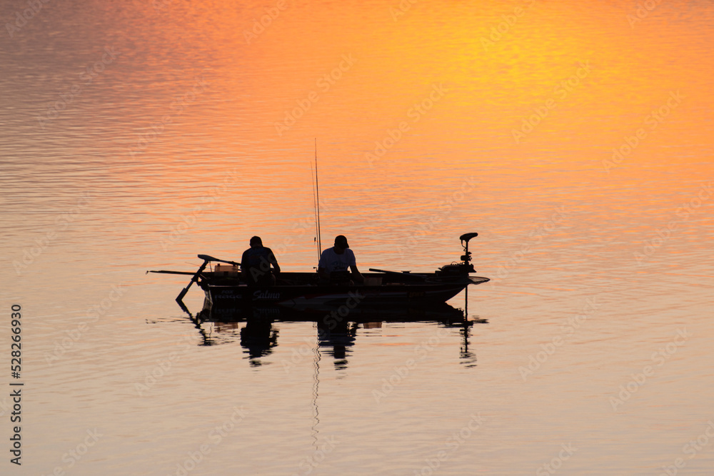Pêcheur, Coucher de soleil, lac du Parc naturel régional de la forét d'Orient, 10, Aube