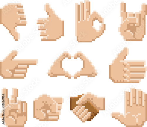 Pixel Art Hand Icons photo