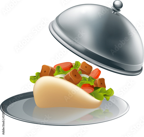 Kebab on Silver Platter