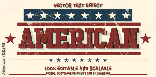 American State editable vector text effect