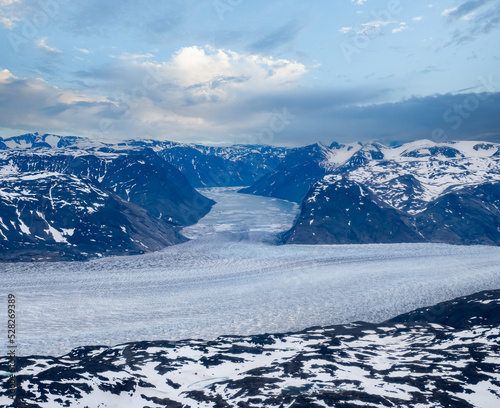 View of the glaciars stemming from the gigantic Greenlandic ice cap, Narsarsuaq, Greenland © Luis