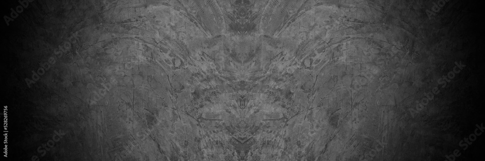 Naklejka premium Old wall texture cement dark black gray background abstract grey color design are light with white gradient background.