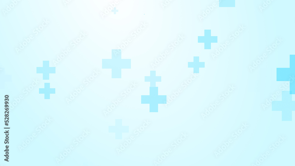 Medical white blue cross pattern background.