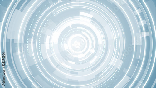 Abstract circle white blue future technology background.