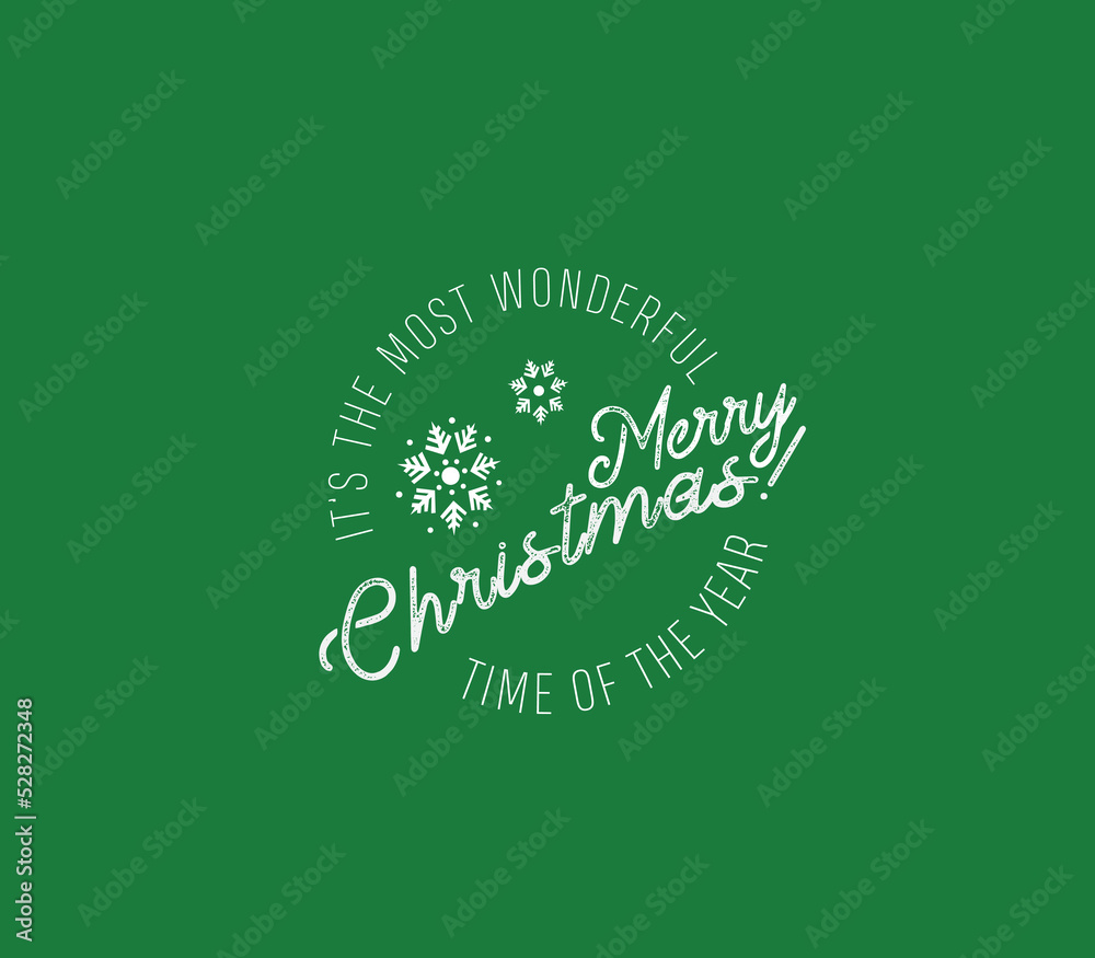 Merry Christmas Minimalistic Poster Card Snowflake