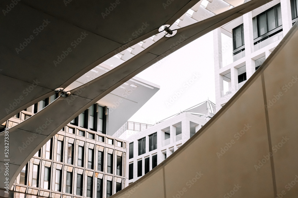 A view at the modern building in a new area (Musheireb) in downtown Doha, Qatar