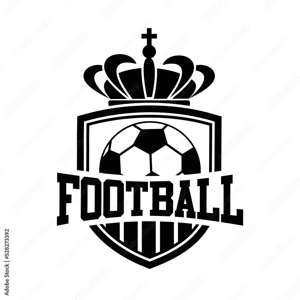 Football club logo with crown and ball for emblem, Soccer club. vector  Stock Vector | Adobe Stock