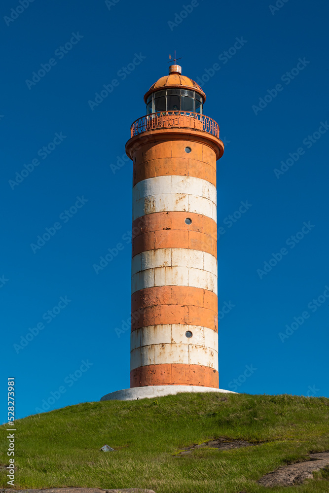 Russia. June 7, 2022. Lighthouse on the island of Gogland in the Gulf of Finland.