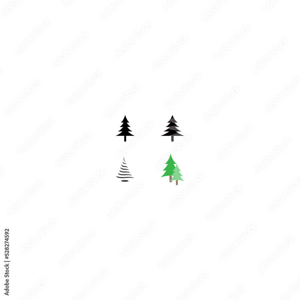 Fototapeta premium christmas tree vector logo icon illustration