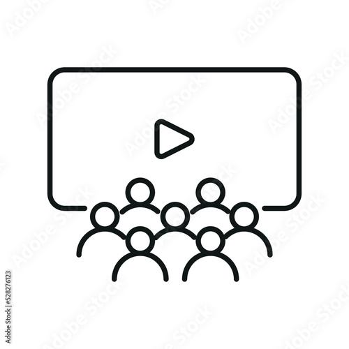Cinema hall icon - Editable stroke