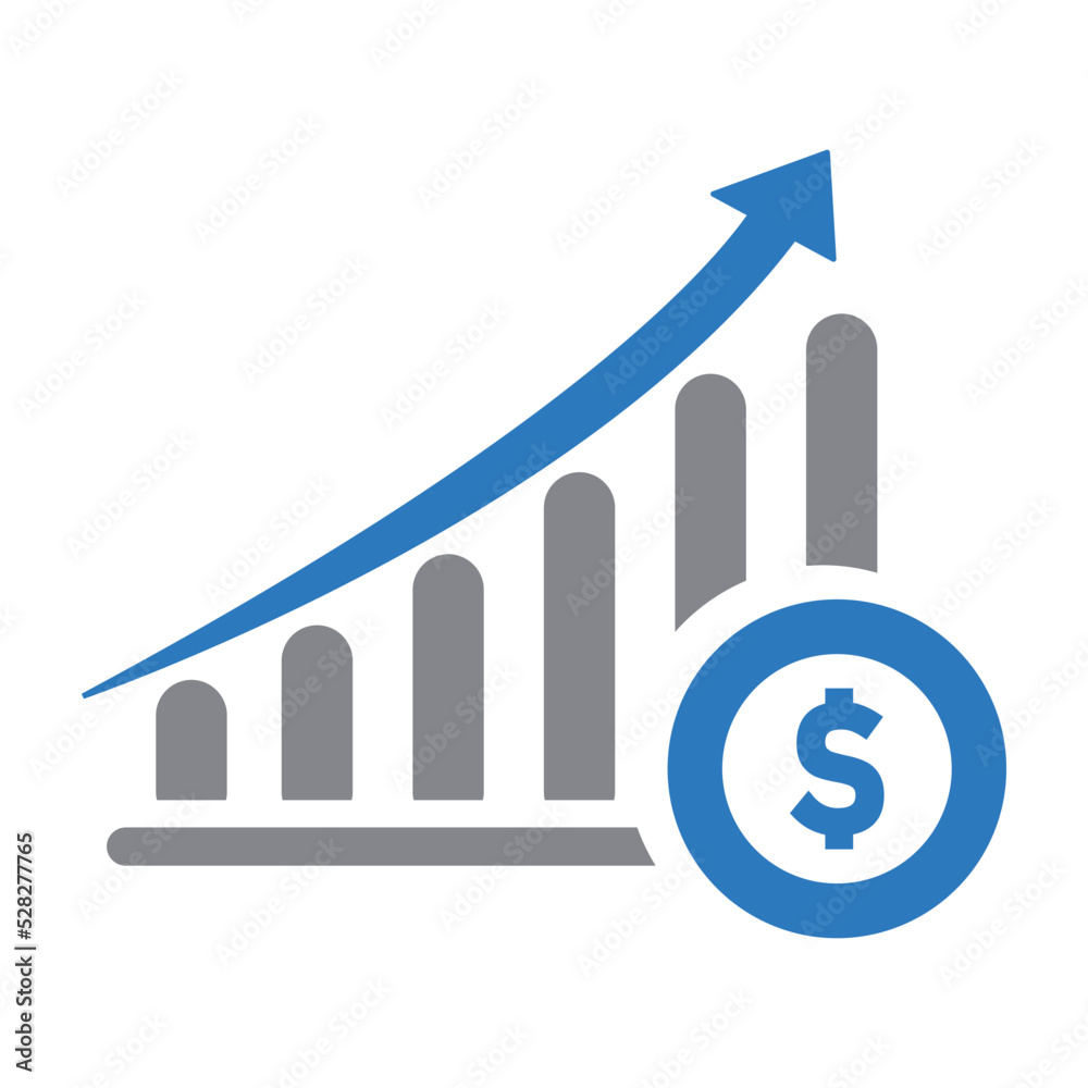 Money revenue graph line icon
Money revenue graph line icon