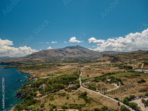 Aerial view of Sicily coastline summer vibes