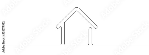 House one line background. One continuous line drawing of house icon. Vector illustration. House line icon.