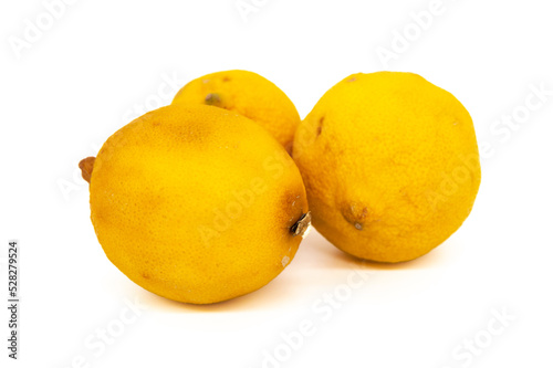 stale lemons isolated on white background